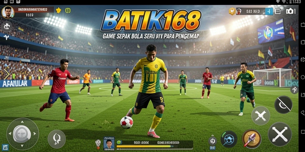 Tangkapan layar menampilkan aksi seru dalam permainan sepak bola BATIK168.