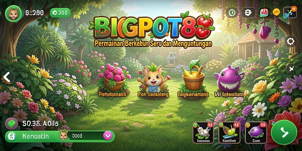 Screenshot yang menampilkan pengalaman berkebun seru di BIGPOT88.