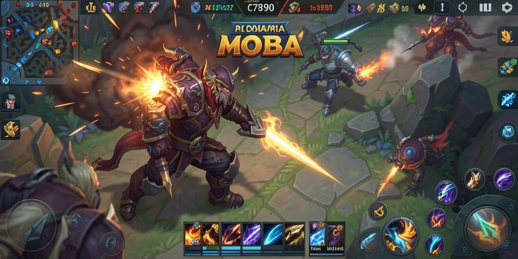 Tampilan menarik dari gameplay C7890 dalam pertempuran MOBA.