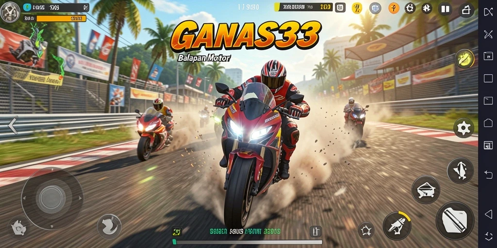 Tampilan menarik gameplay balapan motor di GANAS33.
