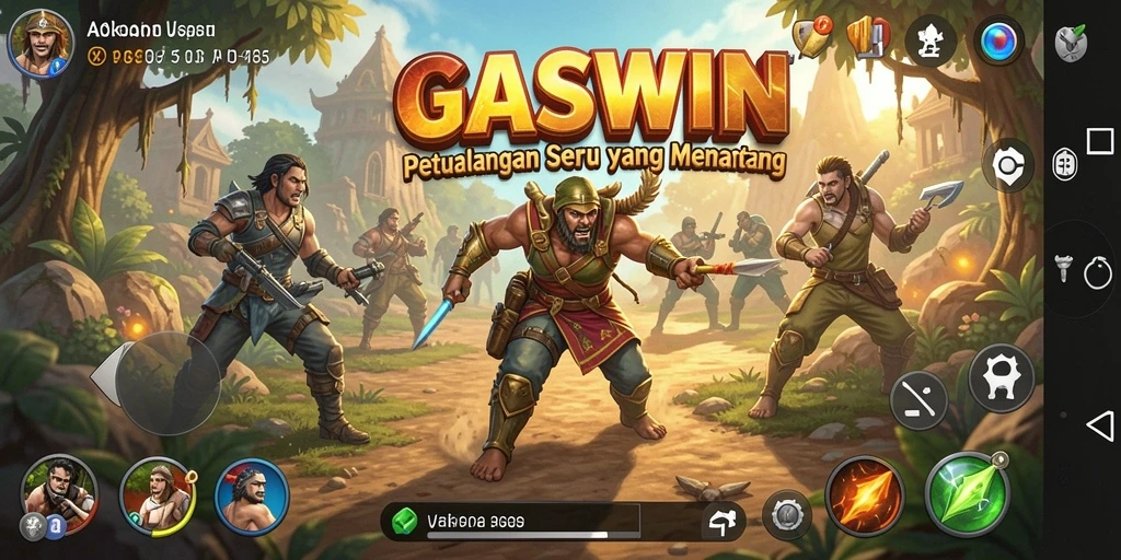 Gameplay GASWIN yang penuh aksi dan petualangan.