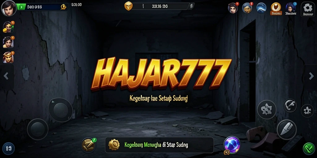 Tampilan gameplay menyeramkan di dunia <strong>HAJAR777</strong> yang mencekam.