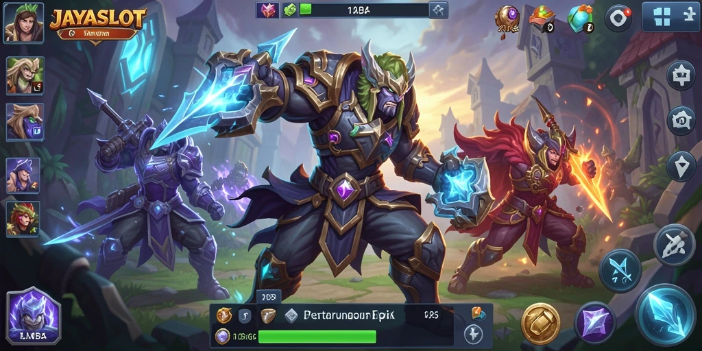 Tampilan gameplay seru di JAYASLOT dengan aksi tim yang intens.