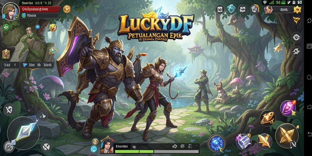 Tampilan gameplay seru dan interaktif dari LUCKYDF di dunia fantasi.