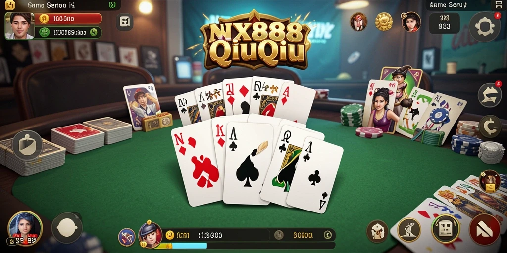 Tampilan gameplay NX888 yang mendebarkan dalam permainan QiuQiu.
