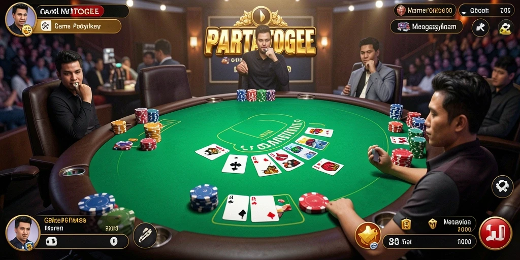 Screenshot utama PARTAITOGEL menampilkan gameplay poker yang menarik.