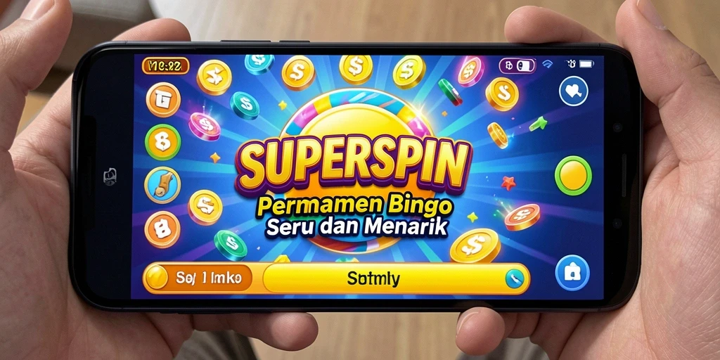 Tampilan menarik dari gameplay Bingo di SUPERSPIN yang penuh warna.