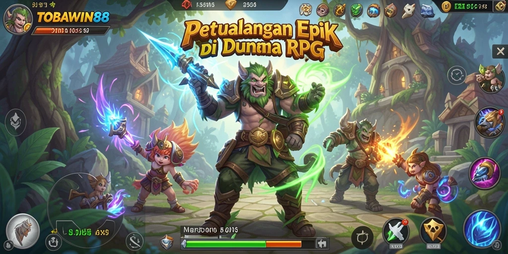 Gameplay TOBAWIN88 menampilkan pertarungan yang seru dan karakter yang unik.